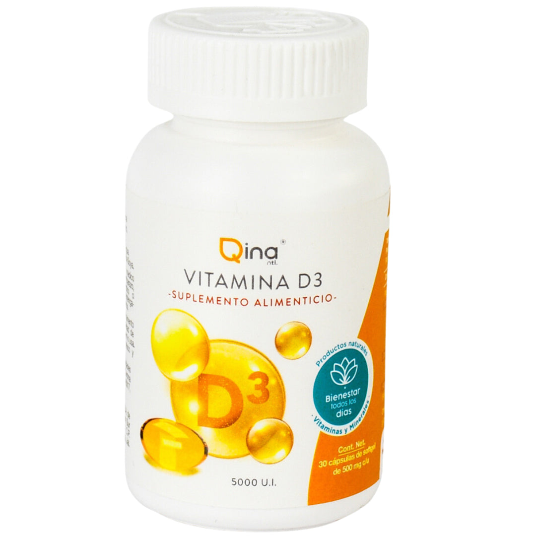 Vitamina D3 30 capsulas 500 mg Qina ntl