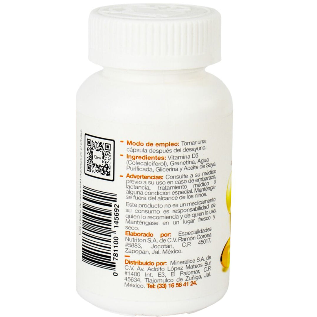 Vitamina D3 30 capsulas 500 mg Qina ntl