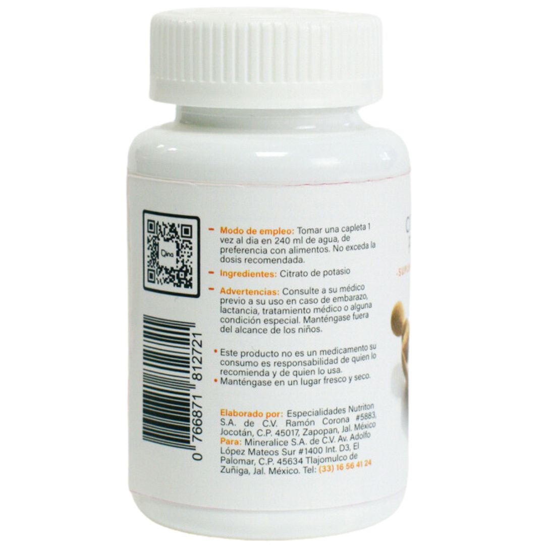 Citrato de potasio 60 capletas 900 mg c/u Qina ntl